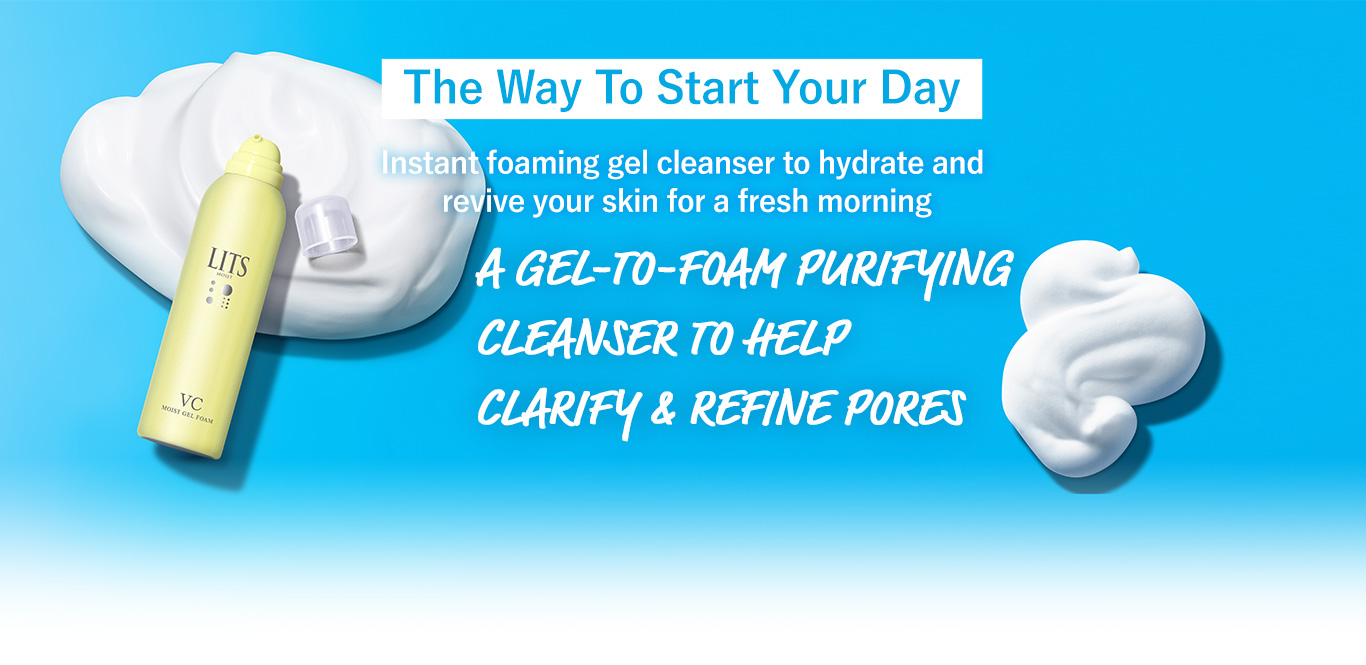 Instant foaming gel cleanser to hydrate and revive your skin for a fresh morning A Gel-To-Foam Purifying Cleanser To Help Clarify & Refine Pores