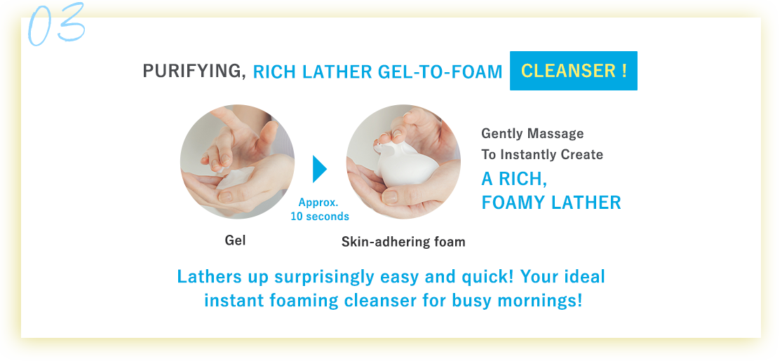 Lathers up surprisingly easy and quick! Your ideal instant foaming cleanser for busy mornings!
